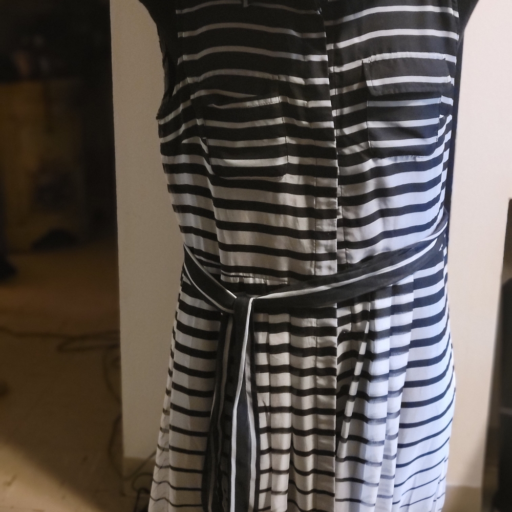 Chiffon Vince Camuto Black Grey Sleevless Long Dress  Sz14